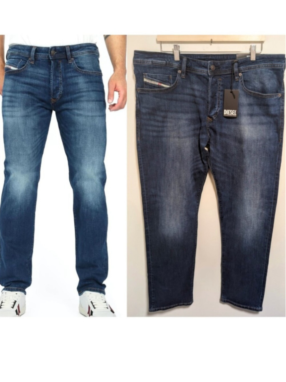 Diesel | Buster-X Tapered Leg Jeans In Dark Wash Blue